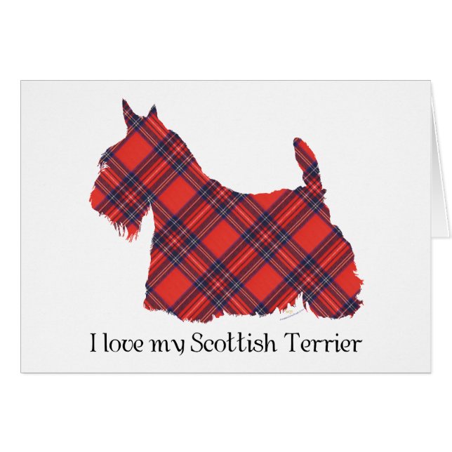 Scottish Terrier Stewart Tartan Hälsningskort (Framsidan Horizontal)