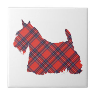 Scottish Terrier Stewart Tartan Kakelplatta