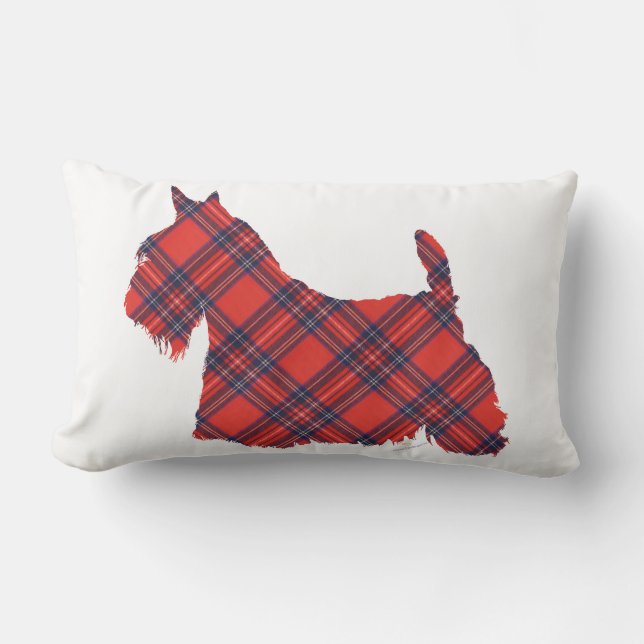 Scottish Terrier Stewart Tartan Lumbarkudde (Framsida)