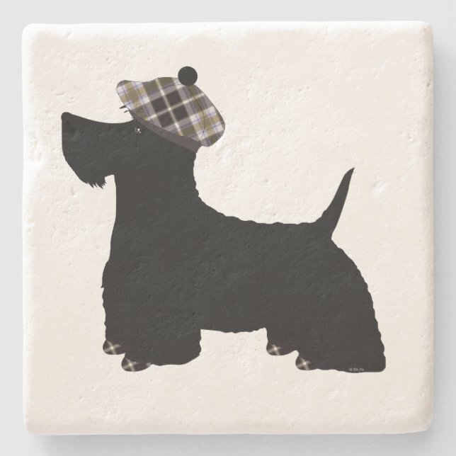 Scottish Terrier Stone Underlägg (Framsidan)