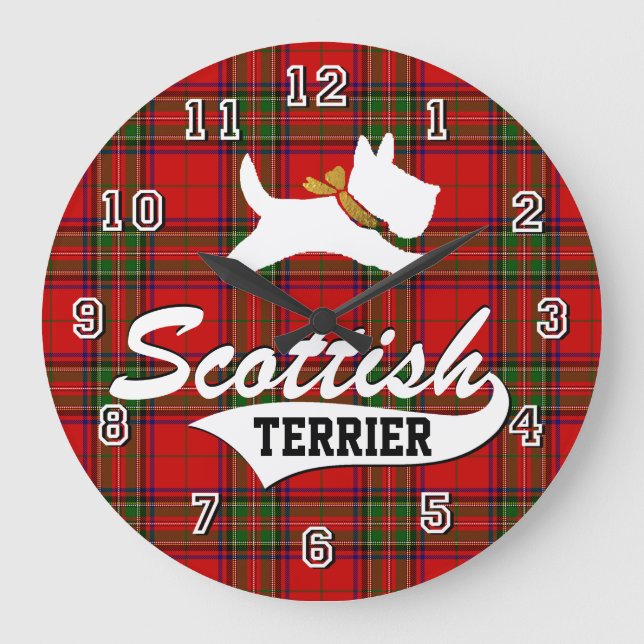 Scottish Terrier Stor Klocka (Framsida)