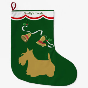 Scottish Terrier Treats Stor Julstrumpa