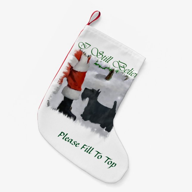 Scottish Terrier Tro jul Liten Julstrumpa (Framsidan (Hängande))