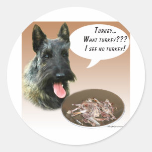 Scottish Terrier Turkiet Runt Klistermärke