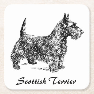 Scottish Terrier Underlägg Papper Kvadrat