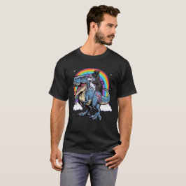 Scottish Terrier Unicorn Riding on T rex Dinosaur Shirt