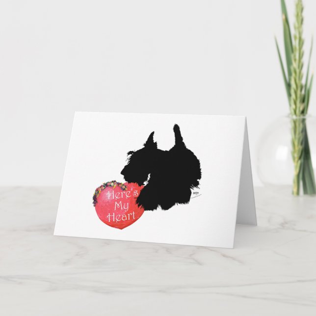 Scottish Terrier Valentine Helgkort (Framsida)