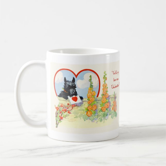 Scottish Terrier Valentine mugg (Vänster)