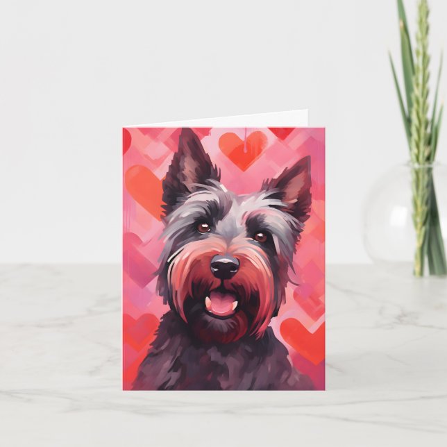 Scottish Terrier Valentines day Kort (Framsida)