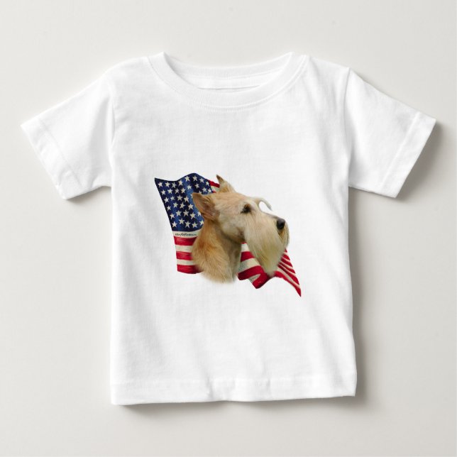 Scottish Terrier (vättad) Flagga Tee Shirt (Framsida)