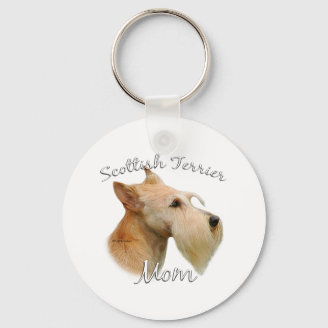 Scottish Terrier (vättad) Mamma 2 Nyckelring (Framsida)