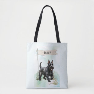 Scottish Terrier Vattenfärg Personlig Hund Tygkasse