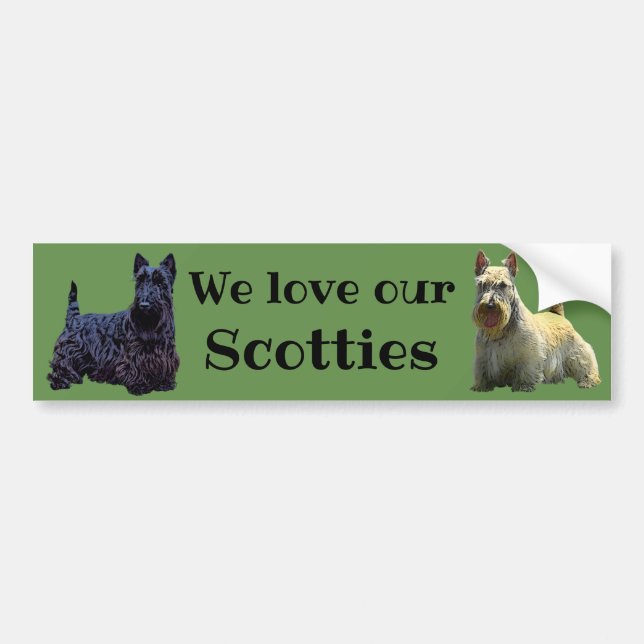 Scottish Terrier, vi kärlek our, väktad/svart Bildekal (Framsidan)