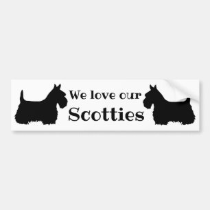 Scottish Terrier, vi kärlek våra skotska, 2 skot Bildekal