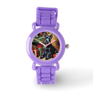 Scottish Terrier vid jul Armbandsur