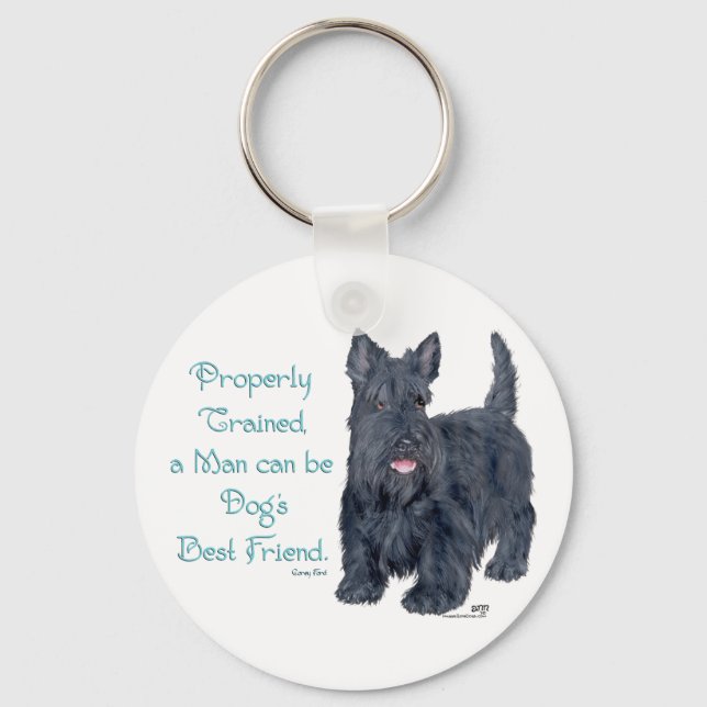 Scottish Terrier Visdom & Vishet - Träning Nyckelring (Framsida)