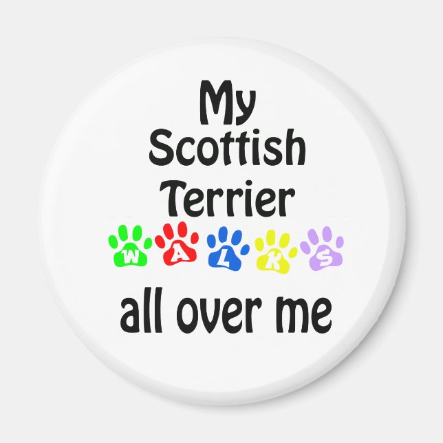 Scottish Terrier Walks Design Magnet (Framsidan)