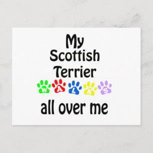 Scottish Terrier Walks Design Vykort