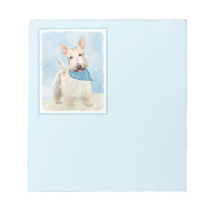 Scottish Terrier Wheaten Hund Painting Original Ar Anteckningsblock