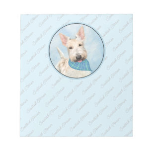 Scottish Terrier Wheaten Hund Painting Original Ar Anteckningsblock