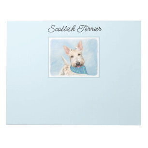 Scottish Terrier Wheaten Hund Painting Original Ar Anteckningsblock