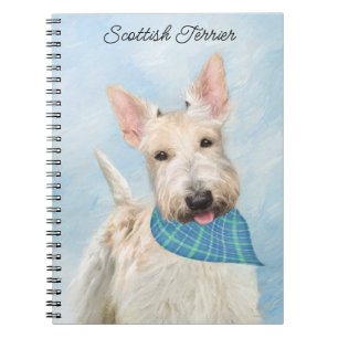 Scottish Terrier Wheaten Hund Painting Original Ar Anteckningsbok