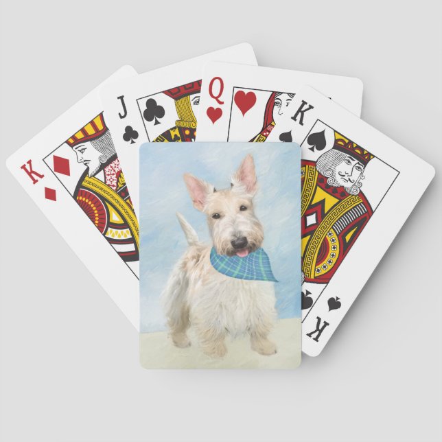 Scottish Terrier Wheaten Hund Painting Original Ar Casinokort (Baksidan)