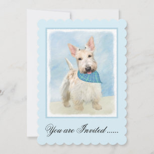 Scottish Terrier Wheaten Hund Painting Original Ar Inbjudningar