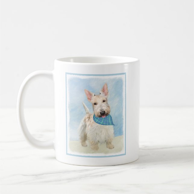 Scottish Terrier Wheaten Hund Painting Original Ar Kaffemugg (Vänster)