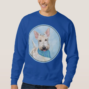 Scottish Terrier Wheaten Hund Painting Original Ar Lång Ärmad Tröja