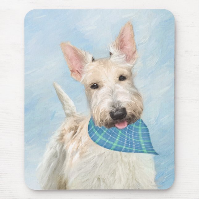 Scottish Terrier Wheaten Hund Painting Original Ar Musmatta (Framsidan)