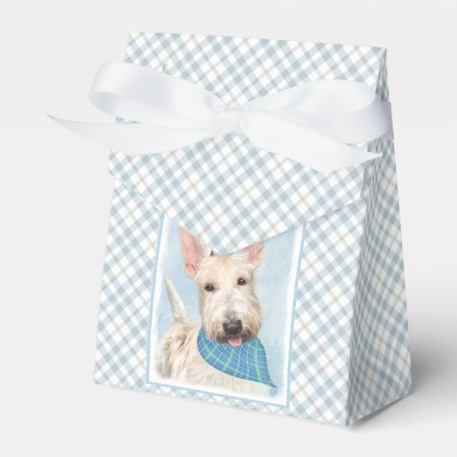 Scottish Terrier Wheaten Hund Painting Original Ar Presentaskar (Framsidan Sidan)