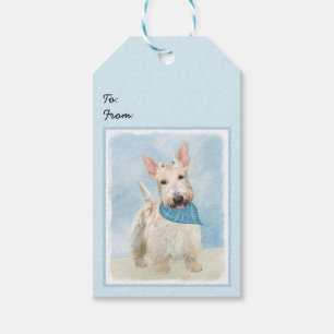 Scottish Terrier Wheaten Hund Painting Original Ar Presentetikett