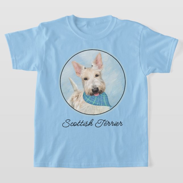 Scottish Terrier Wheaten Hund Painting Original Ar T Shirt (Laydown)