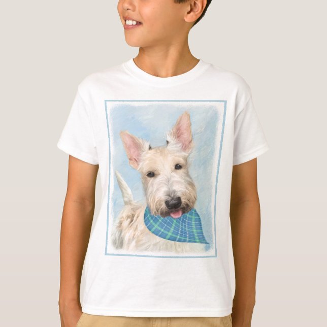 Scottish Terrier Wheaten Hund Painting Original Ar T Shirt (Framsida)