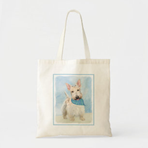Scottish Terrier Wheaten Hund Painting Original Ar Tygkasse