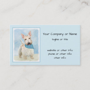 Scottish Terrier Wheaten Hund Painting Original Ar Visitkort