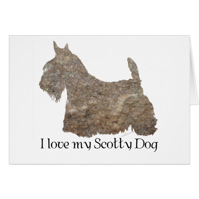 Scottish Terrier Wheaten Silhouette Hälsningskort (Framsidan Horizontal)