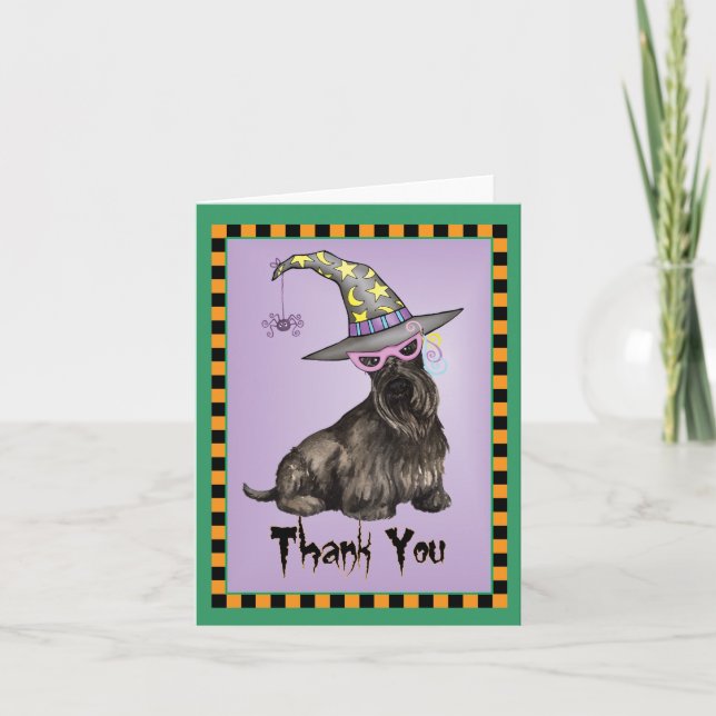 Scottish Terrier Witch - tackkort Kort (Framsida)