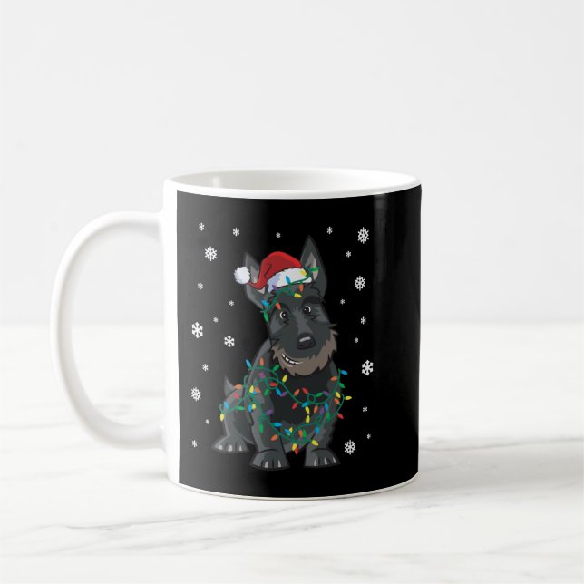 Scottish Terrier Wrapped in jul Ligh Kaffemugg (Vänster)