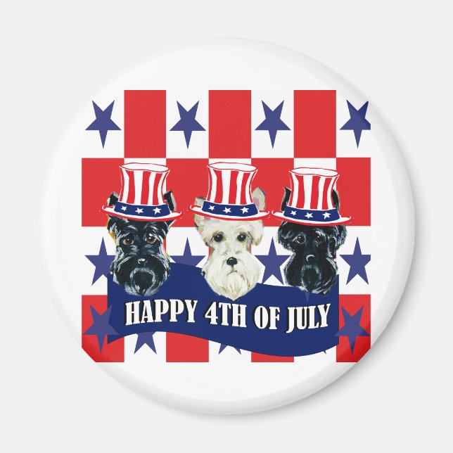 Scottish Terriers 4:e juli Magnet (Framsidan)