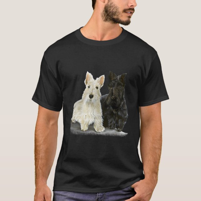 Scottish Terriers Hund T Shirt (Framsida)