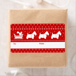 Scottish Terriers jul Sleigh Helgdag to from Fraktsedel