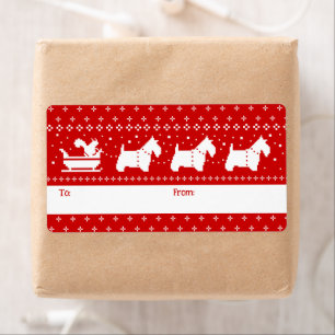 Scottish Terriers jul Sleigh Helgdag to from Fraktsedel