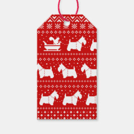 Scottish Terriers jul Sleigh Helgdag to from Presentetikett