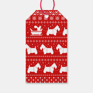 Scottish Terriers jul Sleigh Helgdag to from Presentetikett
