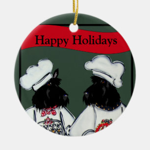 Scottish Terriers Julgransprydnad Keramik