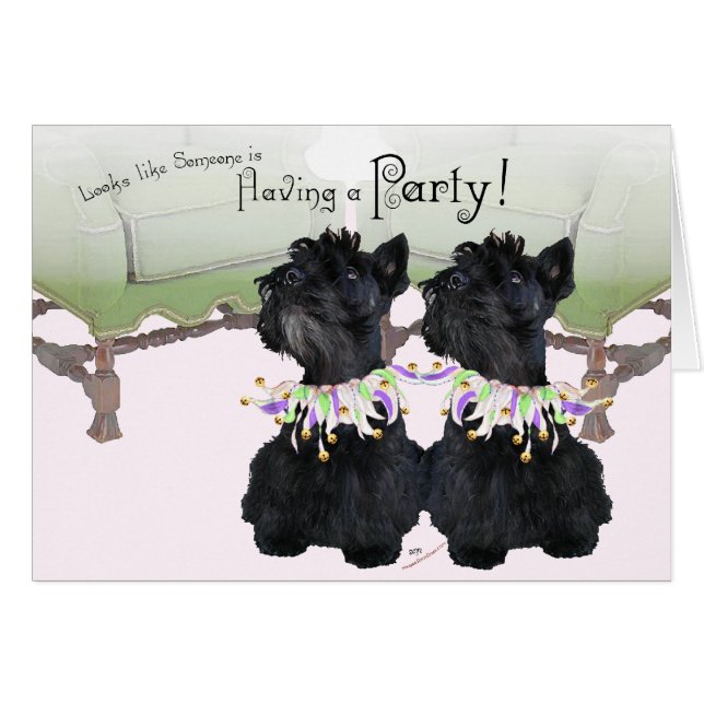 Scottish Terriers Party Animal Hälsningskort (Framsidan Horizontal)