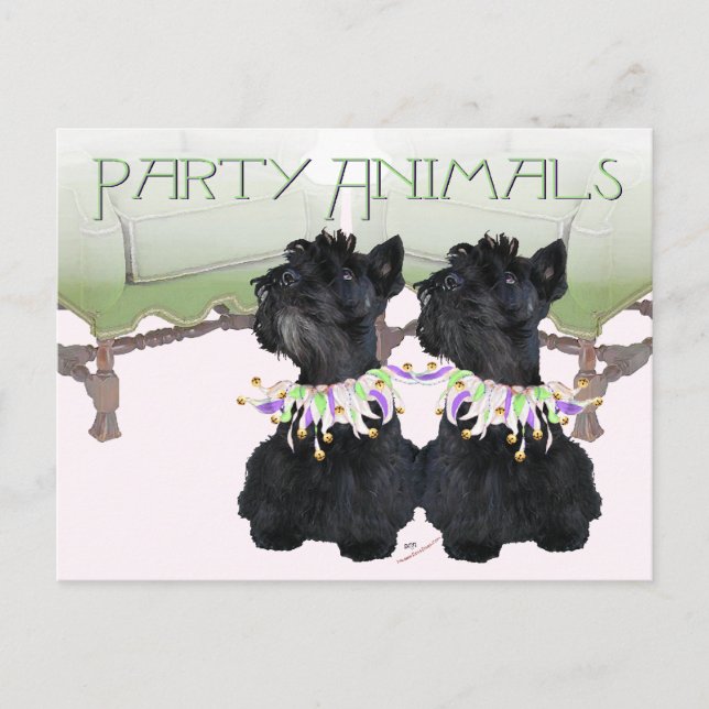 Scottish Terriers Party Animal Vykort (Framsida)