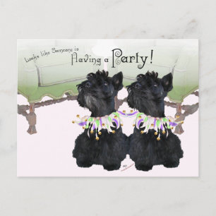 Scottish Terriers Party Djur Inbjudan Vykort